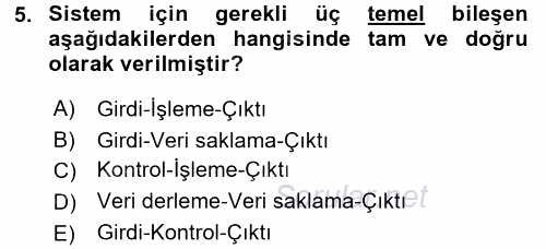 Muhasebe Yazılımları 2015 - 2016 Tek Ders Sınavı 5.Soru