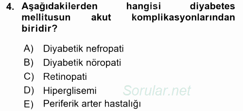 Yaşlılarda Görülebilecek Sorunlar Ve Bakım Hizmetleri 2017 - 2018 Dönem Sonu Sınavı 4.Soru