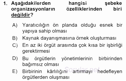 Kriz İletişimi Ve Yönetimi 2015 - 2016 Tek Ders Sınavı 1.Soru