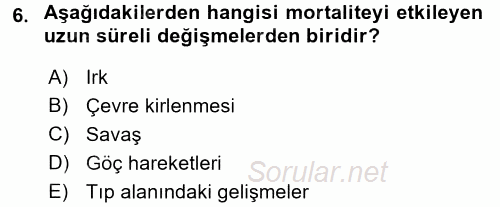 Hayat Sigortaları Ve Bireysel Emeklilik Sistemi 2017 - 2018 Dönem Sonu Sınavı 6.Soru