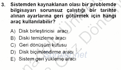 Bilgisayar 1 2012 - 2013 Dönem Sonu Sınavı 3.Soru