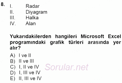Bilgisayar 1 2012 - 2013 Dönem Sonu Sınavı 8.Soru