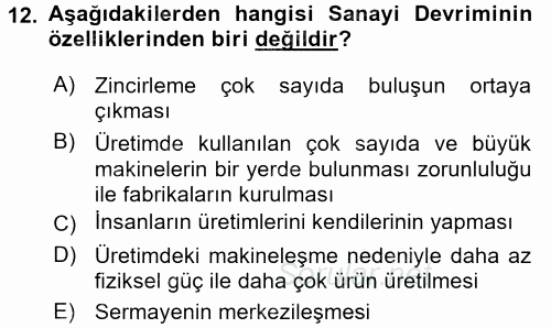 Medya Siyaset Kültür 2016 - 2017 Dönem Sonu Sınavı 12.Soru