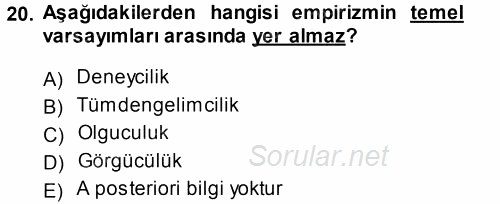 Uluslararası İlişkiler Kuramları 1 2012 - 2013 Dönem Sonu Sınavı 20.Soru