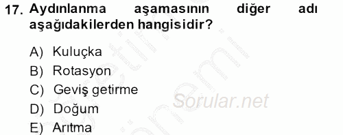 İş ve Yaşamda Motivasyon 2014 - 2015 Dönem Sonu Sınavı 17.Soru