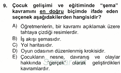 Çocukta Oyun Gelişimi 2013 - 2014 Ara Sınavı 9.Soru