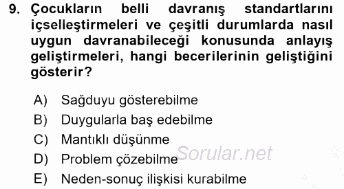 Özel Öğretim Yöntemleri 1 2016 - 2017 3 Ders Sınavı 9.Soru