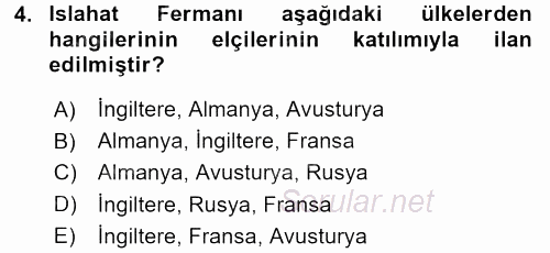 Türk Anayasa Hukuku 2016 - 2017 Ara Sınavı 4.Soru