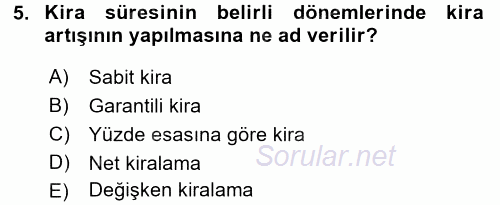 Perakende Yönetimi 2015 - 2016 Tek Ders Sınavı 5.Soru