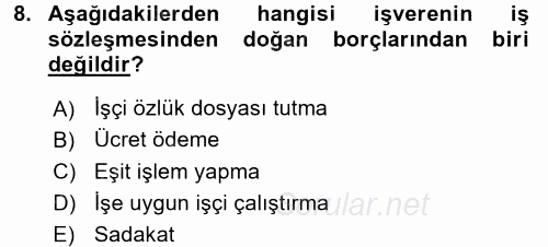 Perakende Yönetimi 2015 - 2016 Tek Ders Sınavı 8.Soru