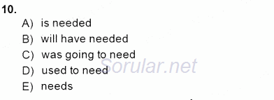 Pedagojik Gramer 2 2014 - 2015 Ara Sınavı 10.Soru