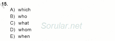 Pedagojik Gramer 2 2014 - 2015 Ara Sınavı 15.Soru