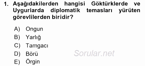 Osmanlı Diplomasisi 2016 - 2017 Dönem Sonu Sınavı 1.Soru