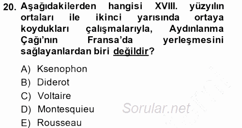 Siyasi Tarih 1 2013 - 2014 Ara Sınavı 20.Soru