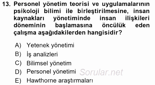 Stratejik Yönetim 1 2016 - 2017 Dönem Sonu Sınavı 13.Soru