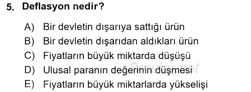Türkiye Cumhuriyeti İktisat Tarihi 2015 - 2016 Tek Ders Sınavı 5.Soru