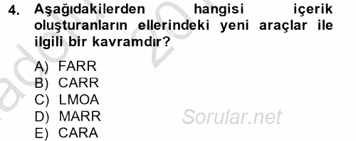 Temel Bilgi Teknolojileri 2 2013 - 2014 Ara Sınavı 4.Soru
