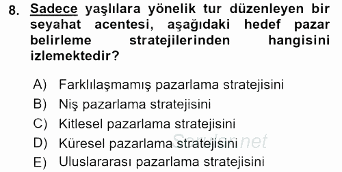 İşletme Fonksiyonları 2016 - 2017 Ara Sınavı 8.Soru