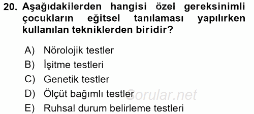 Anne Baba Eğitimi Ve Danışmanlık Hizmetleri 2017 - 2018 3 Ders Sınavı 20.Soru