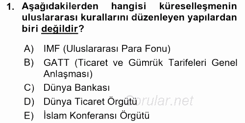 Uluslararası Kamu Maliyesi 2017 - 2018 3 Ders Sınavı 1.Soru