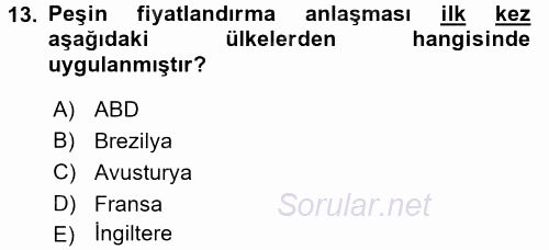 Uluslararası Kamu Maliyesi 2017 - 2018 3 Ders Sınavı 13.Soru