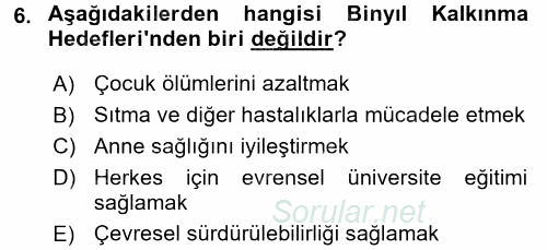 Uluslararası Kamu Maliyesi 2017 - 2018 3 Ders Sınavı 6.Soru