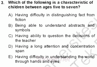 Çocuklara Yabancı Dil Öğretimi 1 2013 - 2014 Tek Ders Sınavı 3.Soru