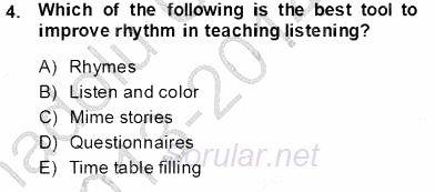 Çocuklara Yabancı Dil Öğretimi 1 2013 - 2014 Tek Ders Sınavı 4.Soru