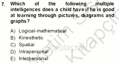 Çocuklara Yabancı Dil Öğretimi 1 2013 - 2014 Tek Ders Sınavı 7.Soru