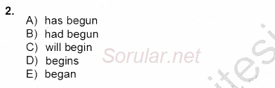 Bağlamsal Dilbilgisi 2 2012 - 2013 Dönem Sonu Sınavı 2.Soru