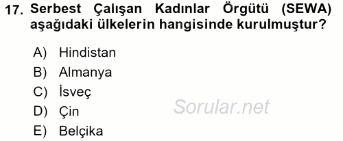 Ev Endüstrisi 2017 - 2018 3 Ders Sınavı 17.Soru