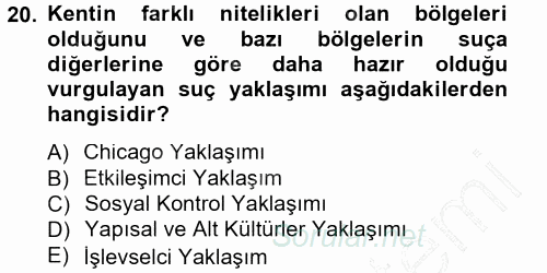 Sosyolojiye Giriş 2012 - 2013 Dönem Sonu Sınavı 20.Soru