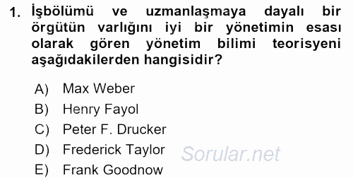 Kamu Özel Kesim Yapısı Ve İlişkileri 2017 - 2018 Dönem Sonu Sınavı 1.Soru