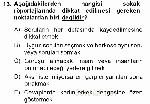 İletişim Ortamları Tasarımı 2014 - 2015 Tek Ders Sınavı 13.Soru