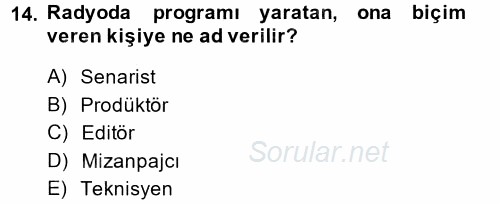 İletişim Ortamları Tasarımı 2014 - 2015 Tek Ders Sınavı 14.Soru