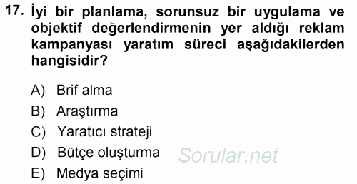İletişim Ortamları Tasarımı 2014 - 2015 Tek Ders Sınavı 17.Soru