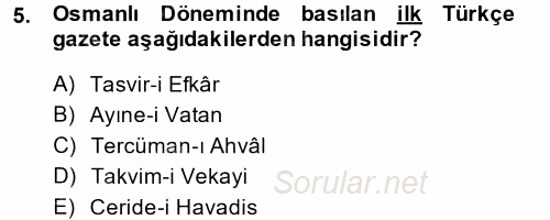 İletişim Ortamları Tasarımı 2014 - 2015 Tek Ders Sınavı 5.Soru