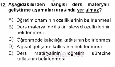 Okulöncesinde Öğretim Teknolojileri Ve Materyal Tasarımı 2014 - 2015 Dönem Sonu Sınavı 12.Soru