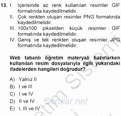 Okulöncesinde Öğretim Teknolojileri Ve Materyal Tasarımı 2014 - 2015 Dönem Sonu Sınavı 13.Soru