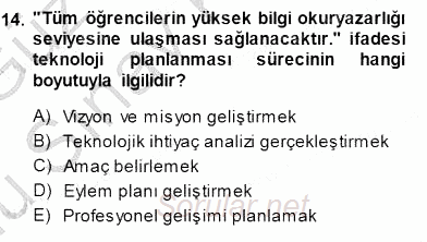Okulöncesinde Öğretim Teknolojileri Ve Materyal Tasarımı 2014 - 2015 Dönem Sonu Sınavı 14.Soru