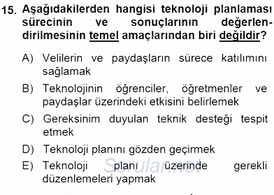 Okulöncesinde Öğretim Teknolojileri Ve Materyal Tasarımı 2014 - 2015 Dönem Sonu Sınavı 15.Soru