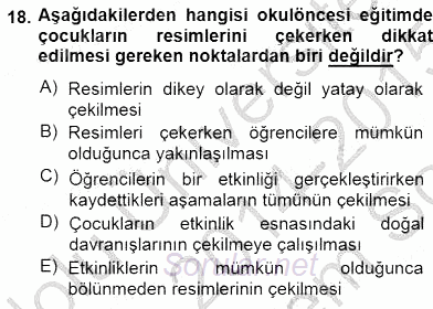Okulöncesinde Öğretim Teknolojileri Ve Materyal Tasarımı 2014 - 2015 Dönem Sonu Sınavı 18.Soru