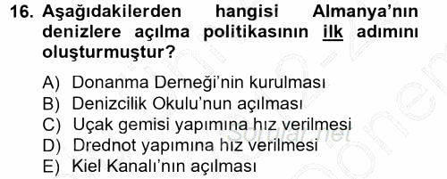 Siyasi Tarih 1 2012 - 2013 Dönem Sonu Sınavı 16.Soru