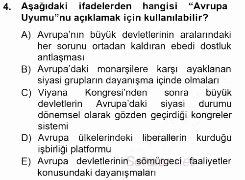 Siyasi Tarih 1 2012 - 2013 Dönem Sonu Sınavı 4.Soru
