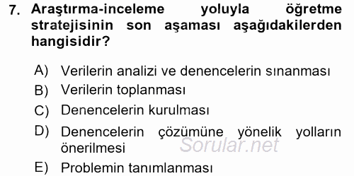 Öğretimde Planlama Ve Değerlendirme 2016 - 2017 Ara Sınavı 7.Soru