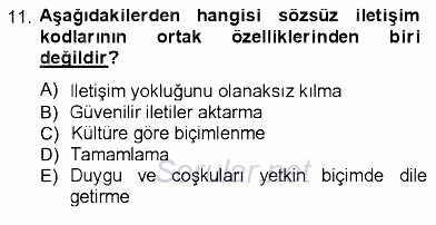 İletişim Bilgisi 2012 - 2013 Ara Sınavı 11.Soru