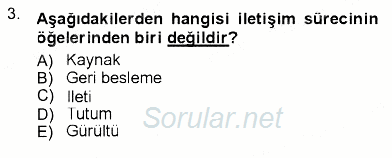 İletişim Bilgisi 2012 - 2013 Ara Sınavı 3.Soru