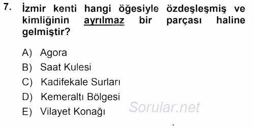 Kültürel Miras Mevzuatı 2013 - 2014 Dönem Sonu Sınavı 7.Soru