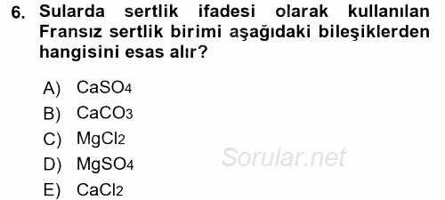 Veteriner Laboratuvar Teknikleri ve Prensipleri 2015 - 2016 Ara Sınavı 6.Soru