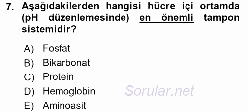 Veteriner Laboratuvar Teknikleri ve Prensipleri 2015 - 2016 Ara Sınavı 7.Soru